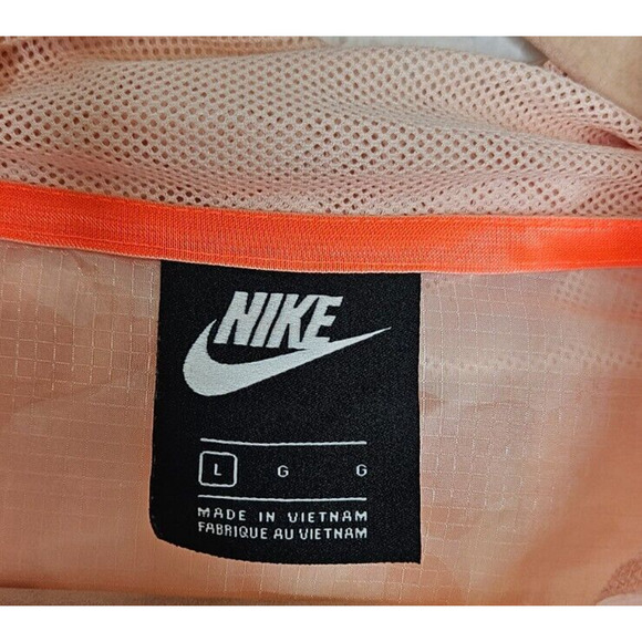 Nike Jacket Girls Large Pink Clear Tech Pack Hooded Hiking Fold Up Rain Coat - Picture 4 of 9